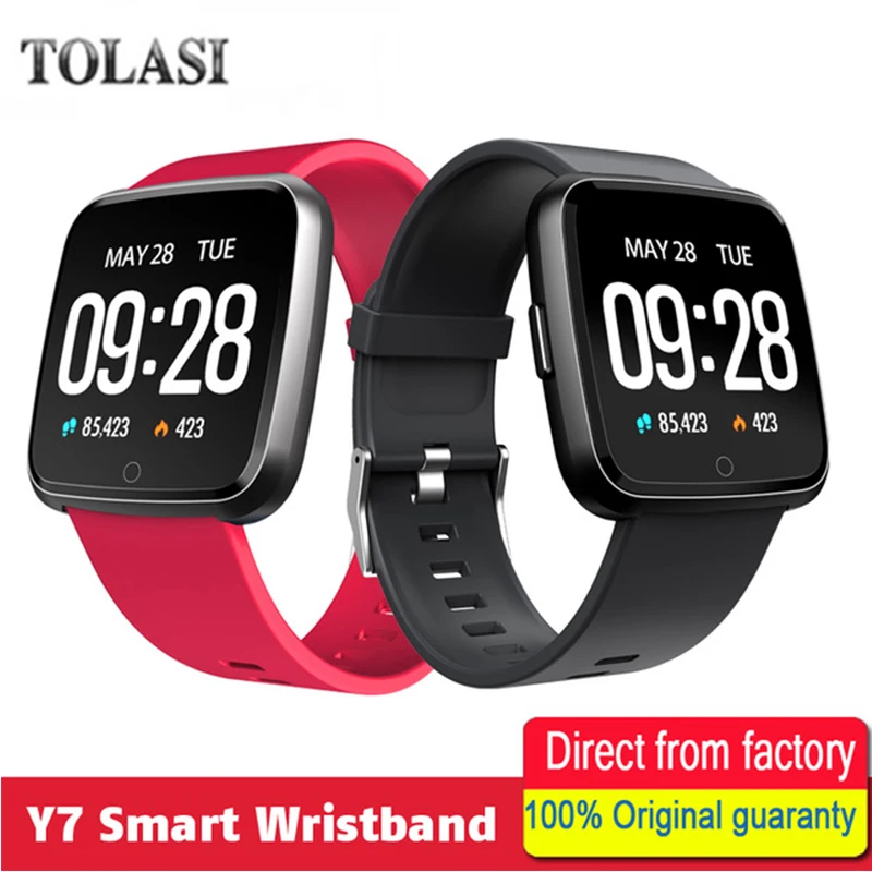 

TOLASI Y7 Long Standby Time Smart Watch Blood Pressure Oxygen Smartwatch Waterproof BT4.0 Heart Rate for Smart Watch Men