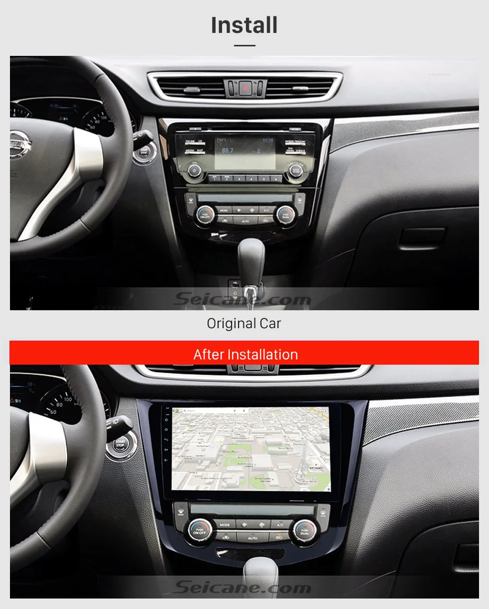 Clearance Seicane 2din Android 8.1 10.1" Bluetooth GPS System 1080P 4core Car Radio For 2014 Nissan QashQai X-Trail support WiFi TPMS OBD 2