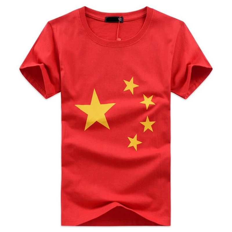 Chinese Flag print T Shirt Red/White chiness style Personalized Custom