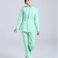 Для женщин Зимняя со стоячим воротником Длинные рукава для ролевых игр, медсестра, стоматологическая клиника медсестра медицинская рабочая одежда тонкая талия регулируемая форма