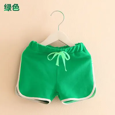 Летние детские шорты; спортивные и пляжные шорты для мальчиков и девочек - Цвет: w green