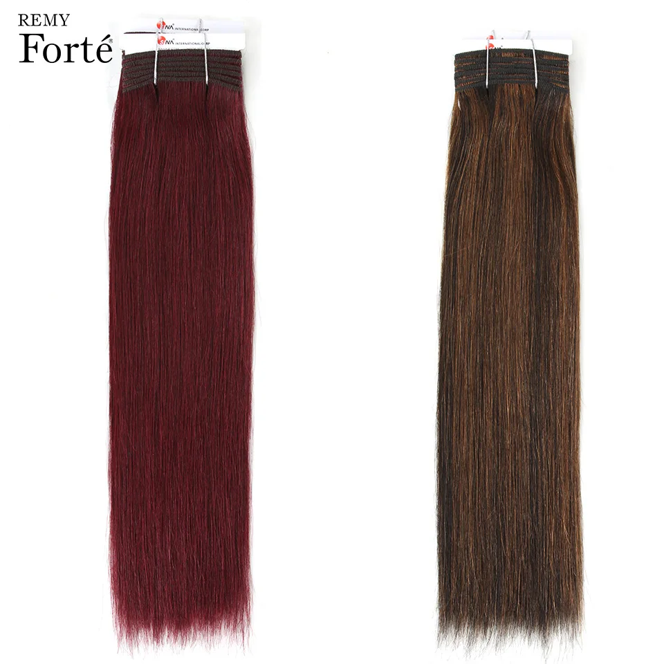 Remy Forte Hair Extension Brazilian Hair Weave Bundles 113g Virgin Straight Hair Bundles Red Single Bundles P1B/30 Hair Vendors