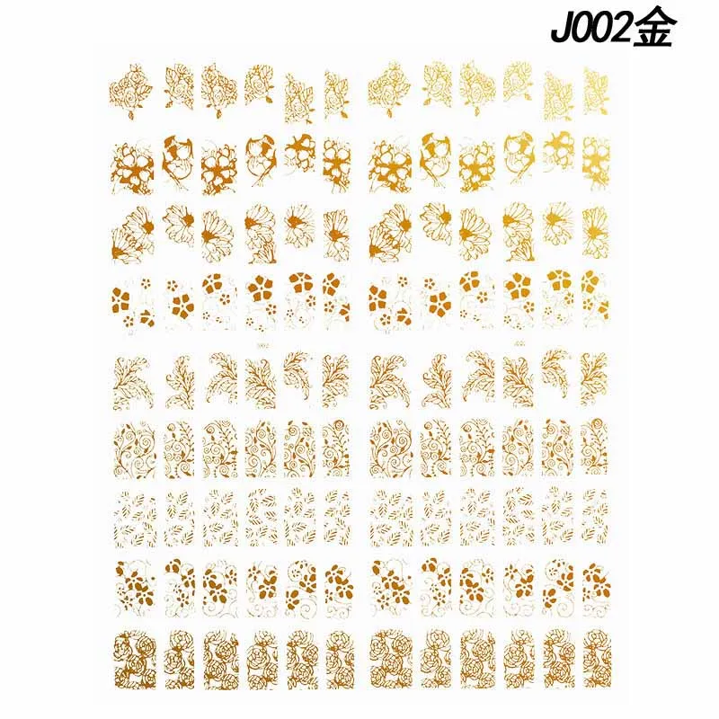 

108pcs/sheet Nail Stickers White/Silver/Gold/Black 5 Styles Flower Nail Sticker Decals Designs For Nail Art Sticker Decoration#N