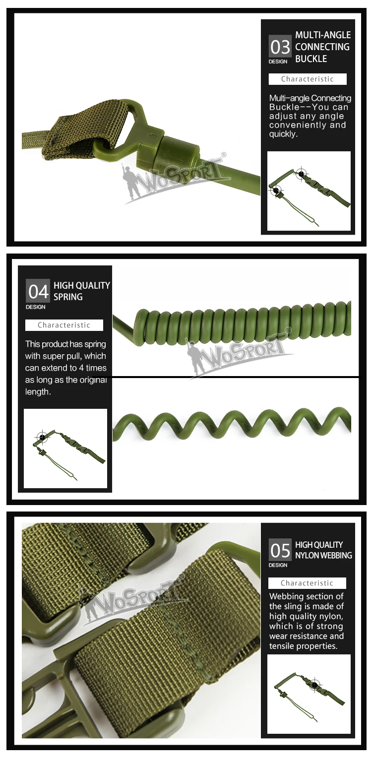 Военные передач тактическая Боевая эластичные слинг Телескопический Пистолет Безопасный весна ремешок слинг обновленная версия для охоты