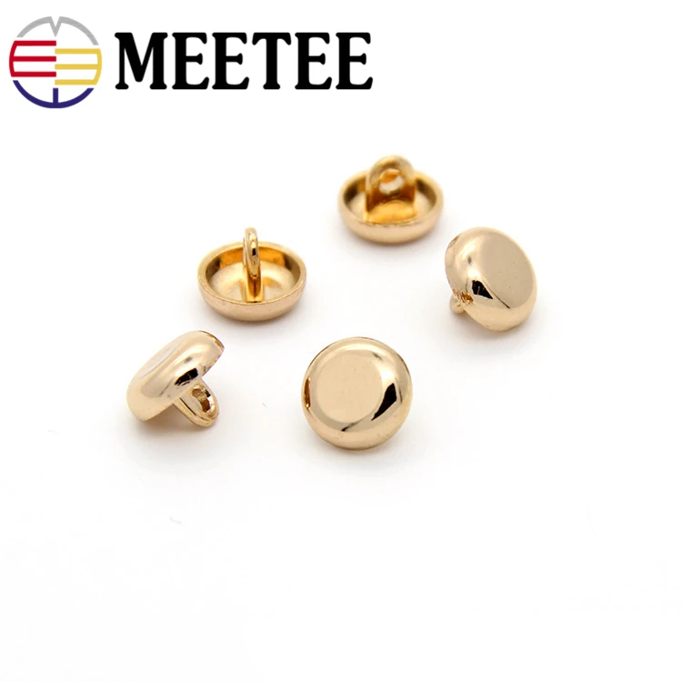 Meetee 100pcs 10mm Alloy Shirt Buttons Metal buttons Men Women Baby