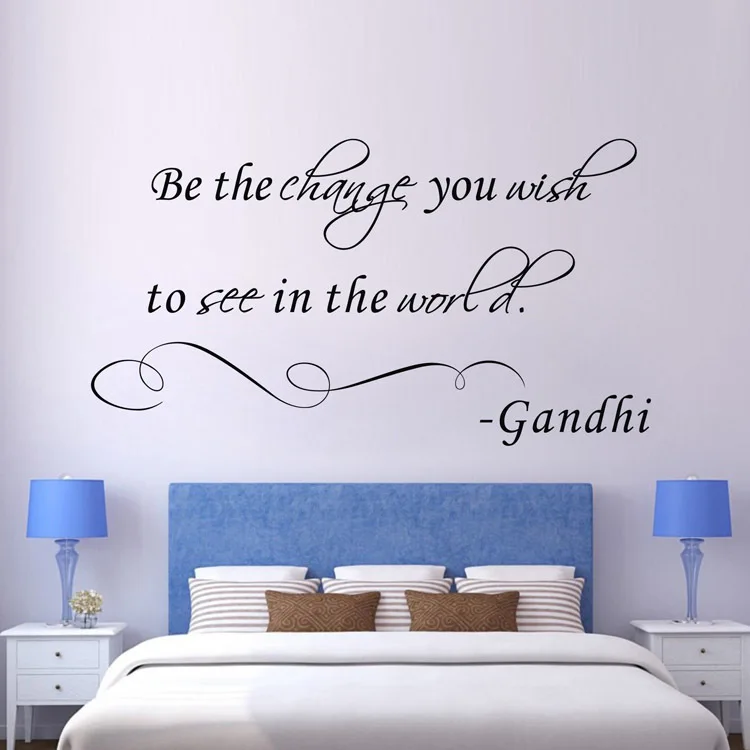 Diy Be The Change Gandhi Quotes Wall Sticker For Living