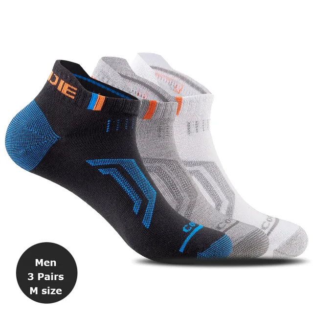 AONIJI 3 пары дышащих носков для бега спортивные тренировочные удары для велосипедного велоспорта спортивные треккинговые - Цвет: 3 Pairs Men M Size