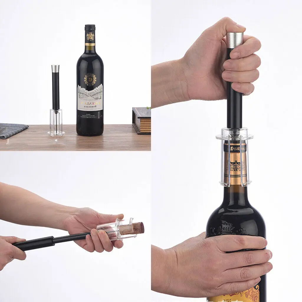 

2019 Red Wine Opener Air Pressure Cork Popper Bottle Pumps Corks Corkscrews Screw US