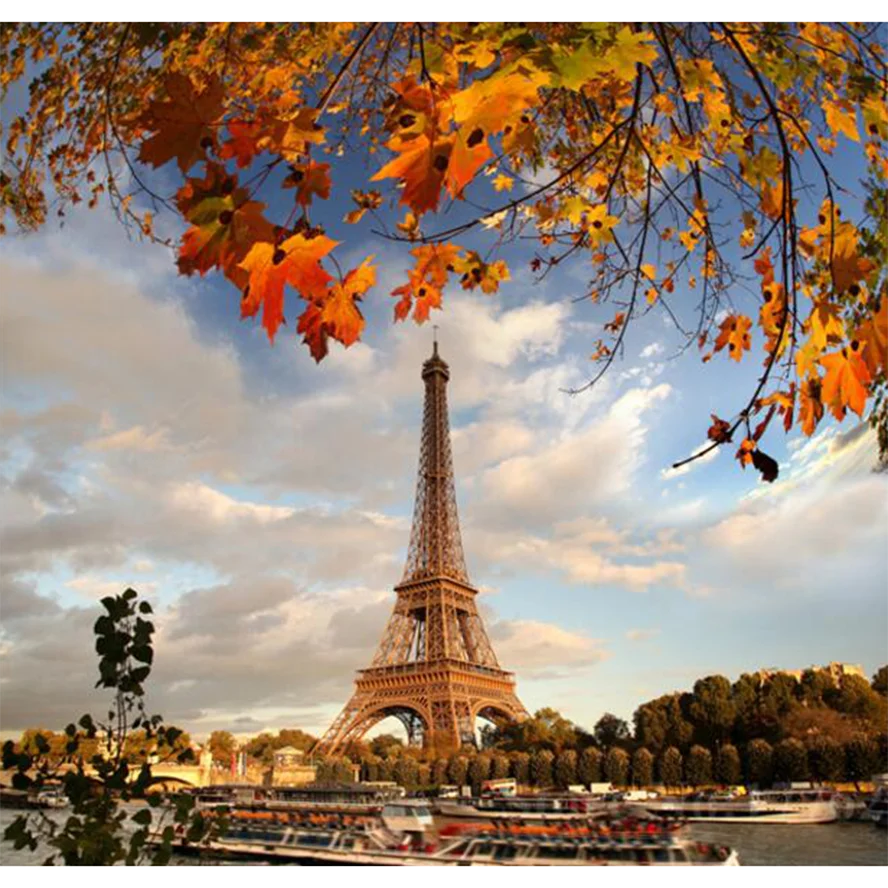 Diamond Mosaic Pairs tower autumn scene pattern 5D DIY Painting cross stitch full Embroidery decor gift YF361 | Дом и сад
