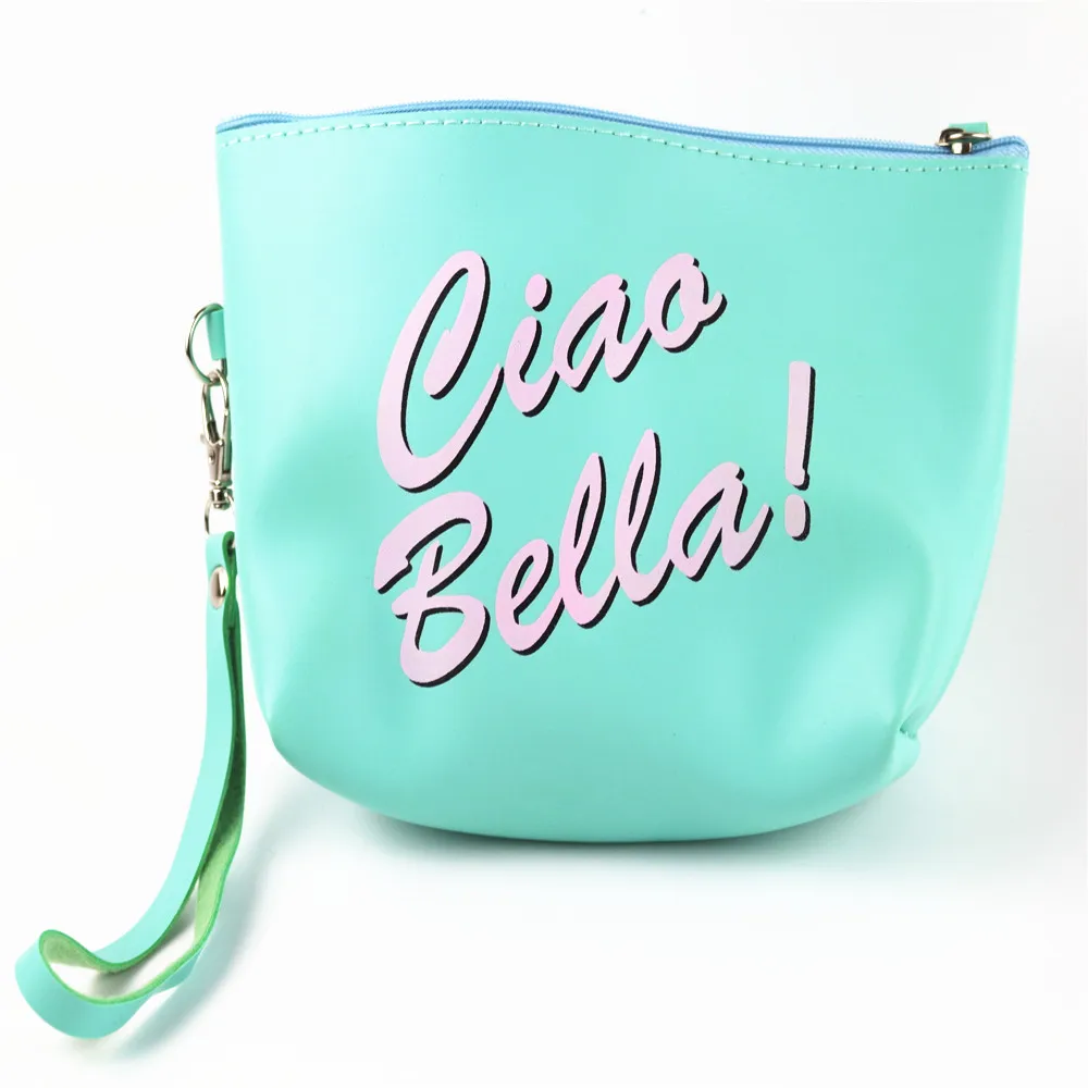 

Cute and beautifu Blue bottom blink Largec apacity waterproof pencil case can be used for coin purse storage bag