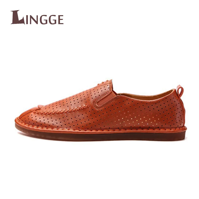 

2019 Summer Men Casual Shoes Luxury Brand PU Leather Mens Loafers Moccasins High Quality Breathable Slip on Driving Shoes