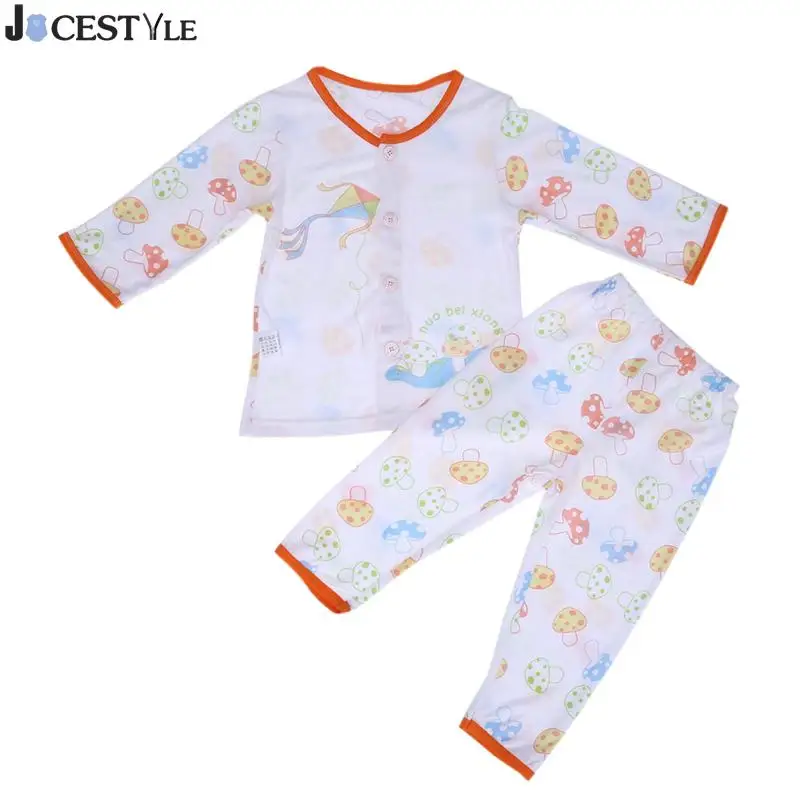 Jocestyle 2 шт./компл. одежда для малышей гриб узор кардиган мягкие пижамы Домашняя одежда Топ + Брюки для девочек оранжевый наряд для младенцев