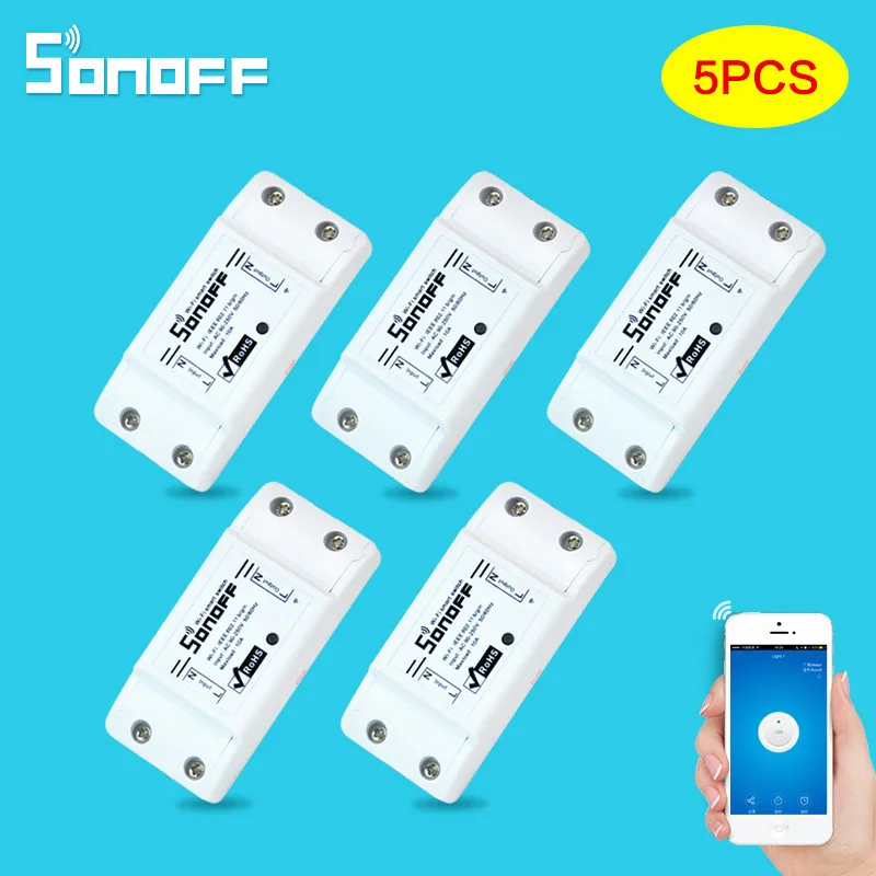 Умный Wi Fi выключатель Sonoff 5 шт./лот DIY пульт дистанционного