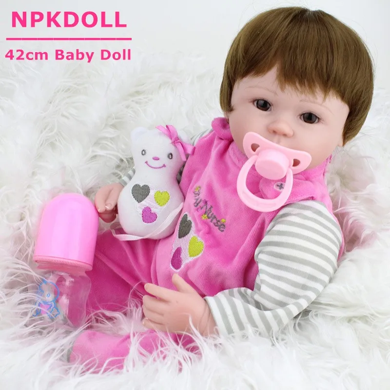 

Realistic 16inch Soft Silicone Reborn Baby Dolls Lovely Newborn Bebe Doll 2018 Hot Birthday Gift For Babies Girl Play Toy Boneca