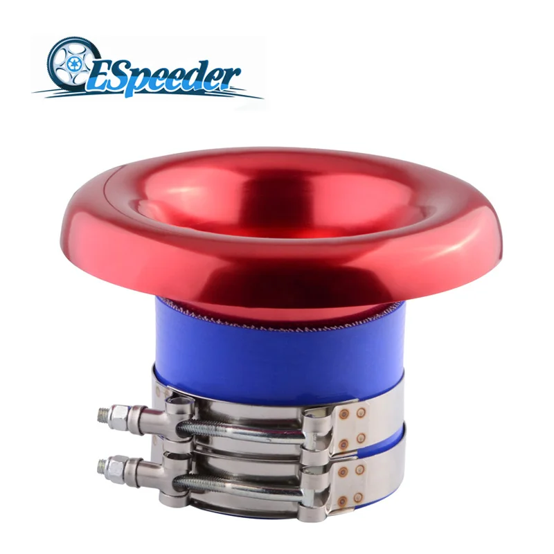 

ESPEEDER Universal 3.5" Aluminum Short Ram Cold Air Intake Turbo Horn Aluminum Alloy Velocity Stack Adapter Kit