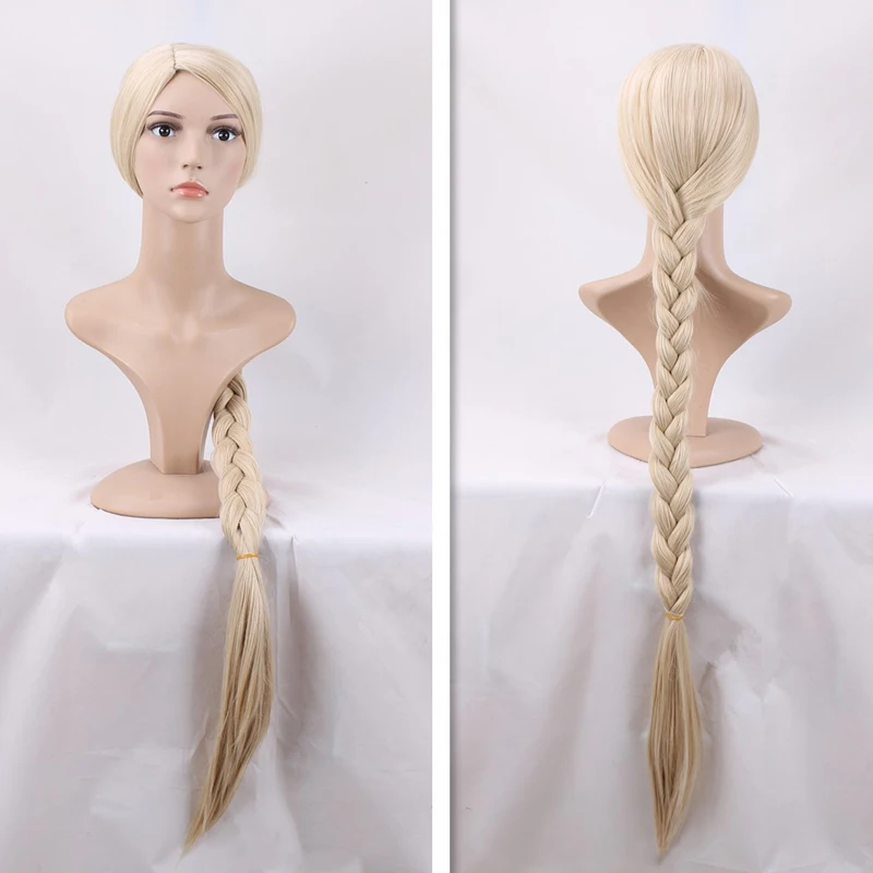 

Princess Tangled Cosplay Wig Rapunzel Long Braids 120cm Long Halloween Role Play Synthetic Hair for Adult