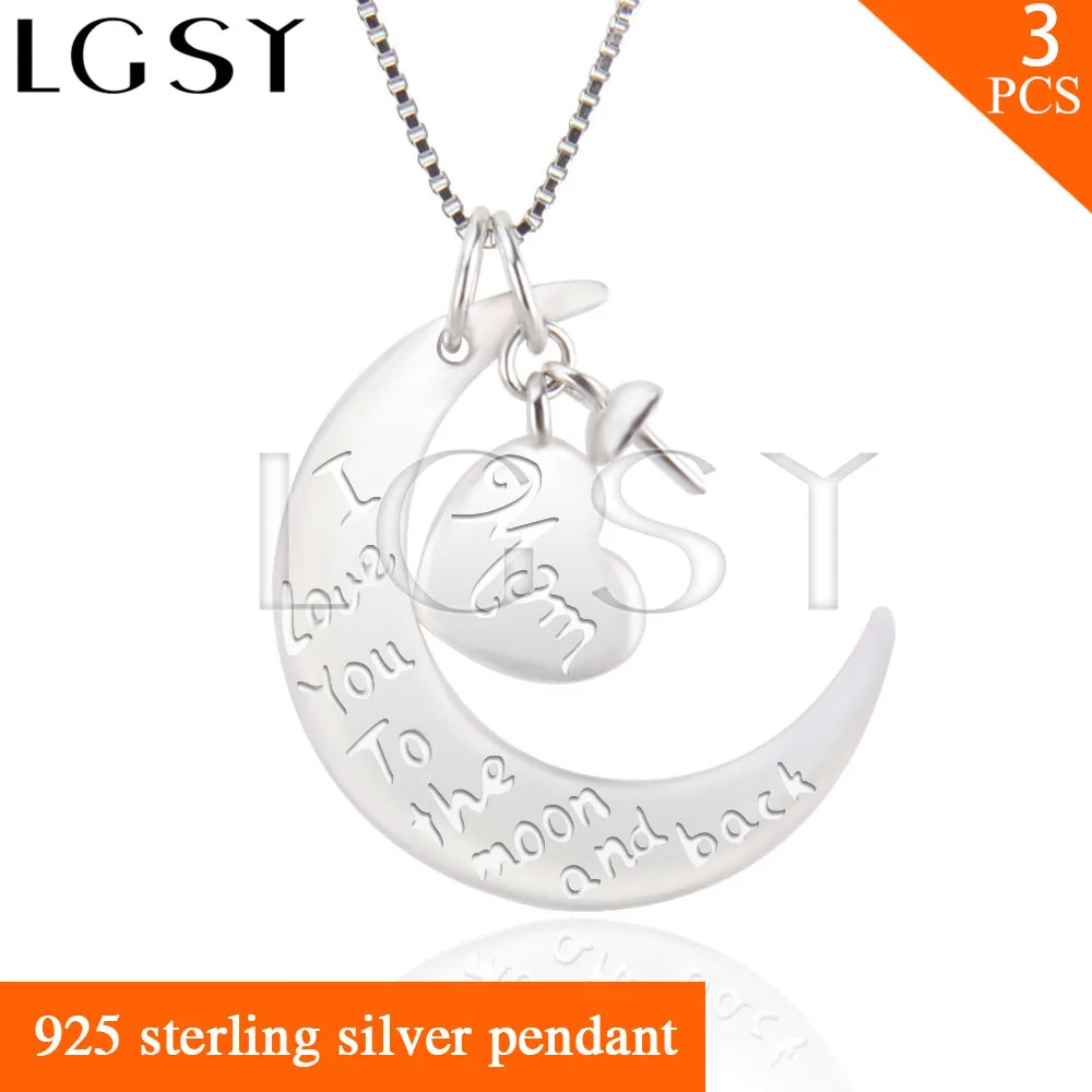 wholesale Heart and Moon Shape Pendant Fittings 925 sterling silver pearl pendant fitting 3pcs | Украшения и аксессуары