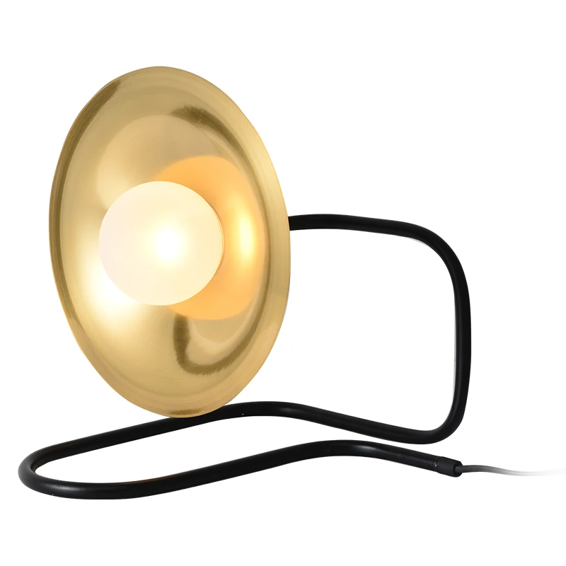 

Modern simple Light luxury Design Table lamps Bedroom study reading lamp Black White bracket Gold Lampshade G9 bulb lighting