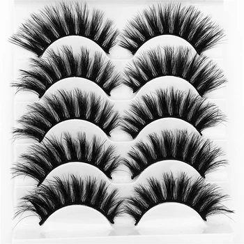 

YOKPN 5 Pairs Eyelash Faux Mink Eye Lashes Makeup Thick False Eyelashes Multilayer Eyelash fake lashes