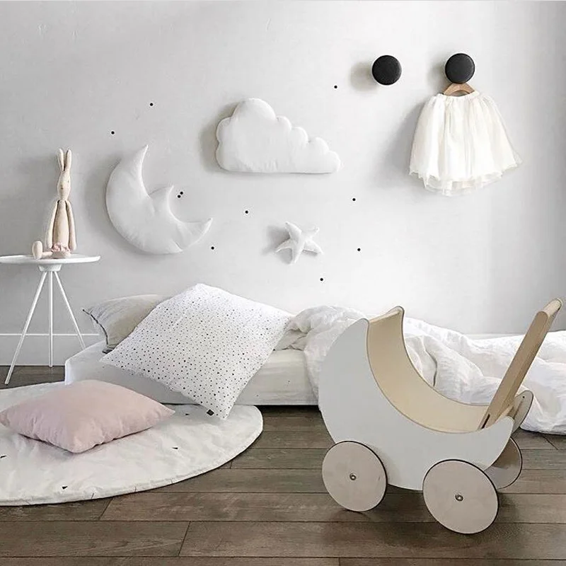 3 قطعة/المجموعة INS الشمال نمط الطفل بنات غرفة الديكور 3D القمر سحابة نجمة ملصقات جدار DIY الحضانة الحلي صورة الدعائم 35