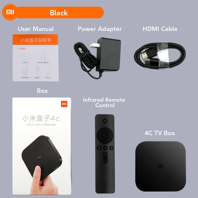 Xiaomi MI Box 4C Mi4C Box Amlogic S905L 1GB RAM 8GB ROM 4K HDR DTS-HD 2 4G WiFi HDMI TV Box Mi4C Box - Chinese Version