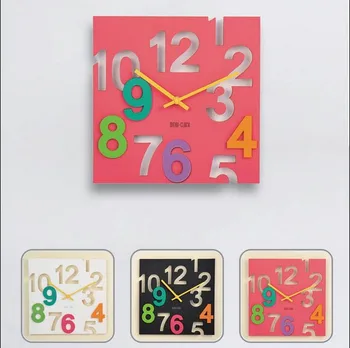 

Modern design 3d DIY square wall clock with hollow numbers for home decor EVA wall sticker hour novelty households Free shipping