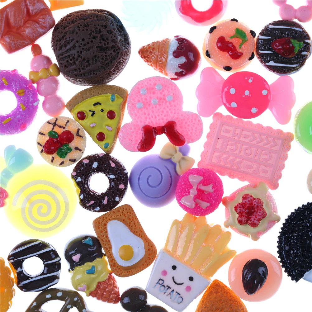 Kawaii смешанный набор еды мини еда торты пончики бисквит кукольный домик миниатюрные кухонные украшения для детей ребенок случайным образом отправлен 10 шт