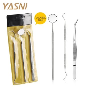 

Dental Mirror Stainless Steel Dental Dentist Prepared Tool Set Probe Tooth Care Kit Instrument Tweezer Hoe Sickle Scaler FS139