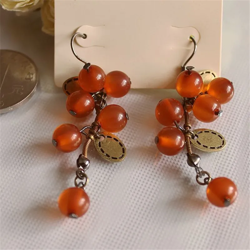 

XQ Free shipping 2015 The orange Circle Earrings The new popular banquet texture
