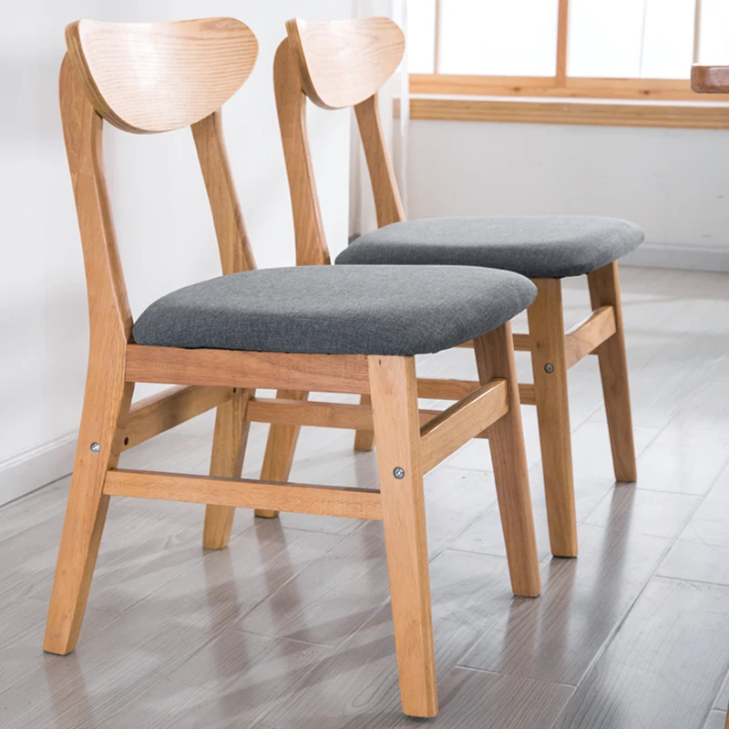 

Solid wood dining chair Nordic chair single adult modern minimalist American dining chair home restaurant backrest leisure stool