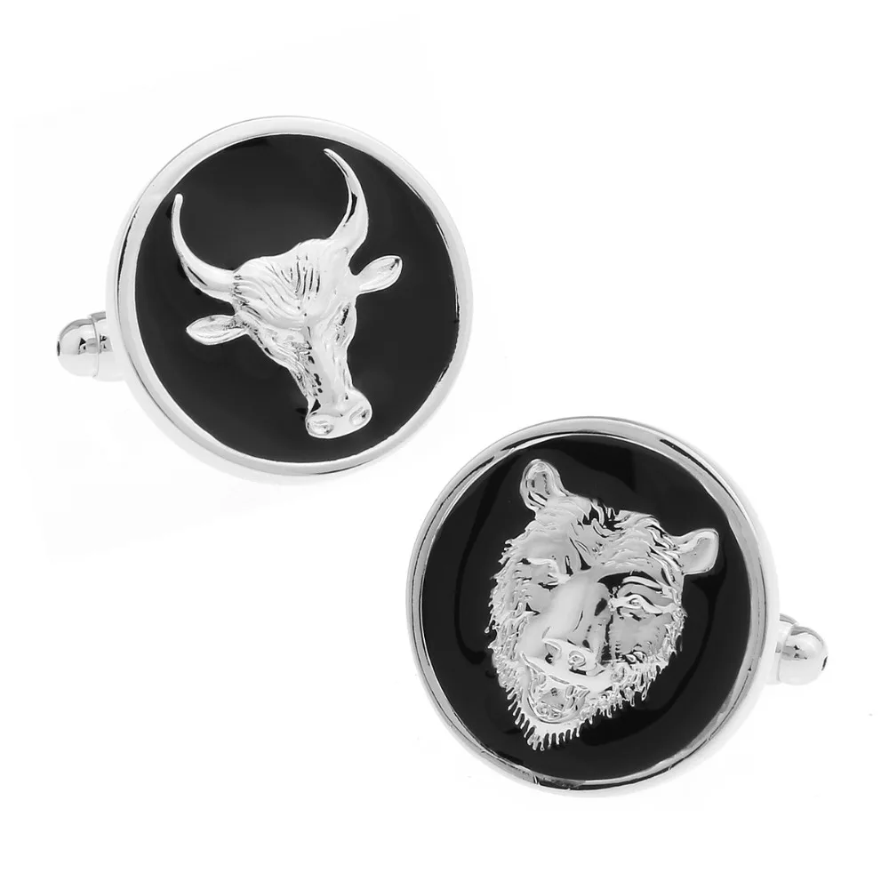 

Mens Wedding Cufflinks Novelty Fancy Bull Bear & Clean Cloth 170113