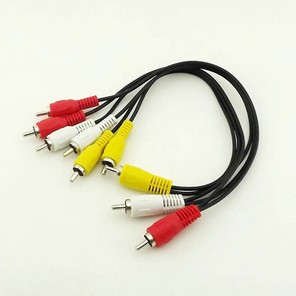 

1pcs 3 RCA Male to 6 RCA Male Plug Splitter Composite Audio Video AV Adapter Cable