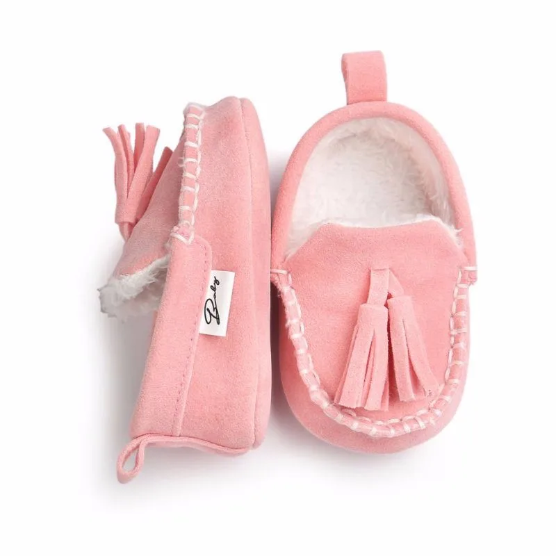 Мокасины для новорожденного принцессы детская обувь из искусственной кожи детские угги на зиму