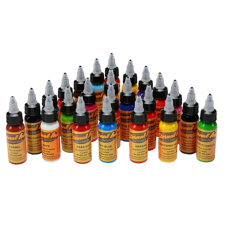 

14 Colors 30ml Tattoo Ink Set 1oz Bottle Tattoos Ink Pigment for Body Painting Permanent Makeup Pigments