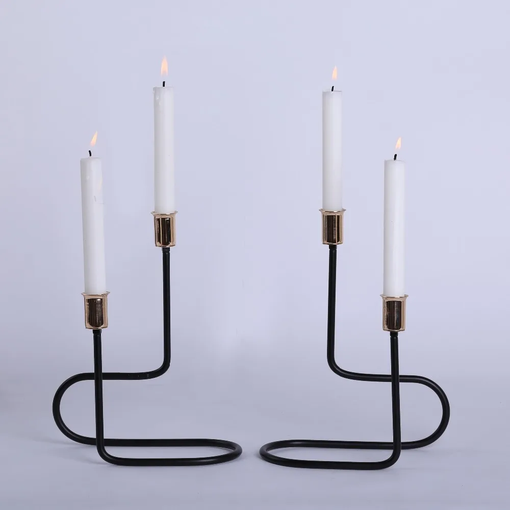 2017 A Set Latest Modern Stylish Line Shape Candle Holder for Home