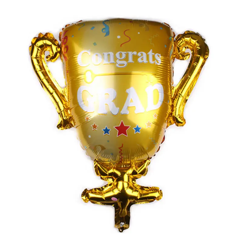 

XXPWJ New Graduation Trophy Aluminum Balloon Graduation Ceremony Stage Decoration Balloons Wholesale GG-038