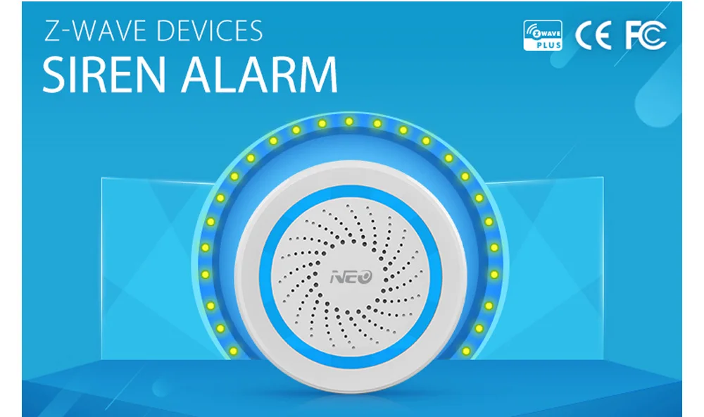 ЕС версия Z волна звуковой сигнализации сирена сенсор Питание от батареи может быть заряжен с USB для Z-wave беспроводной домашней автоматизации системы