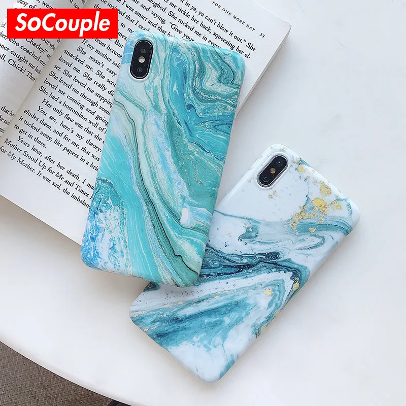 

SoCouple Marble Phone Case For iphone X case For iphone Xs max XR 6 6s 7 8 plus Soft Silicone Matte Case Stone Pattern Cover