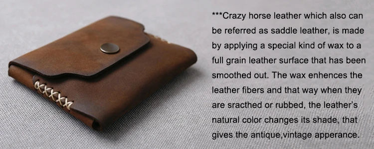Gathersun новый маленький кошелек кожаный для мужчин ручной работы Crazy Horse Кожаный минималистичный держатель для карт кошелек