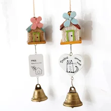 Wind chimes campanula vehículo suerte de cuatro hojas de metal decorado campana campanas de viento de estar al aire libre patio jardín adornos de casa