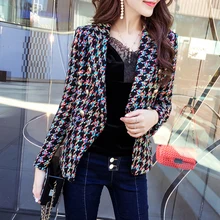 Новая ветровка куртка весна Джосс твидовая куртка темперамент Тонкий двубортный костюм маленький