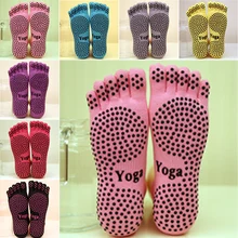 Новые женские носки для йоги женские часы для занятий спортом, пилатеса носки пуанты пять пальцев анти-скольжения силиконовые круглые носки