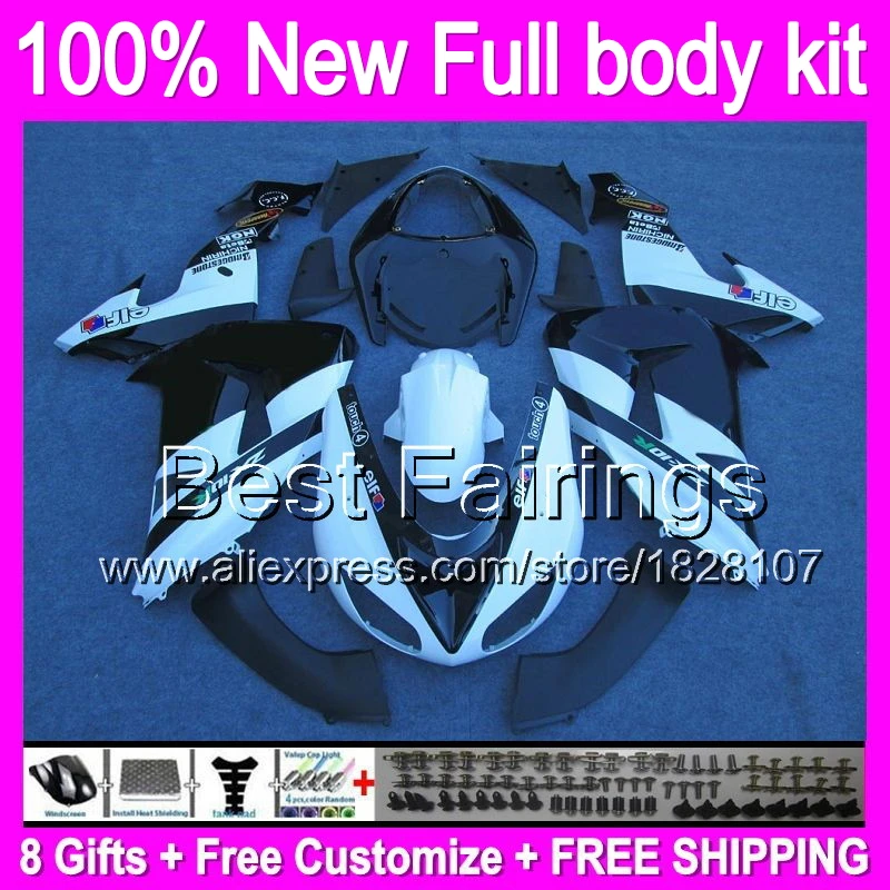 

Fairing Body For KAWASAKI NINJA ZX10R 06-07 White black ZX-10R 10R ZX 10R 10 R 7B40 06 07 2006 2007 NEW White +decal Body