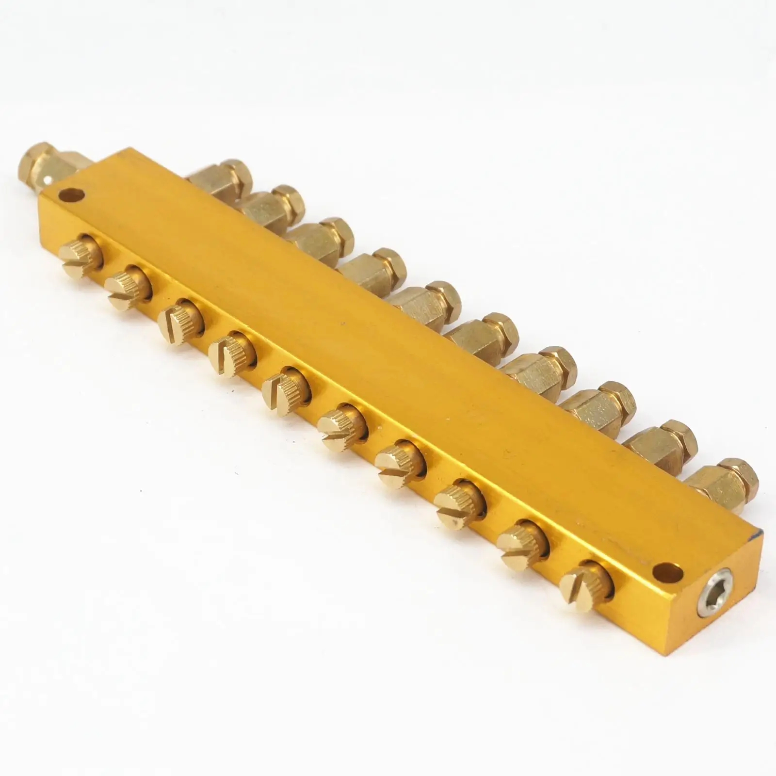 Al Body + Raccordo In Ottone 10 Vie 6Mm In 4Mm Out Regolare Il Blocco Collettore Del Valore Del Distributore Del Pistone Dell'Olio Lubrificante Per La