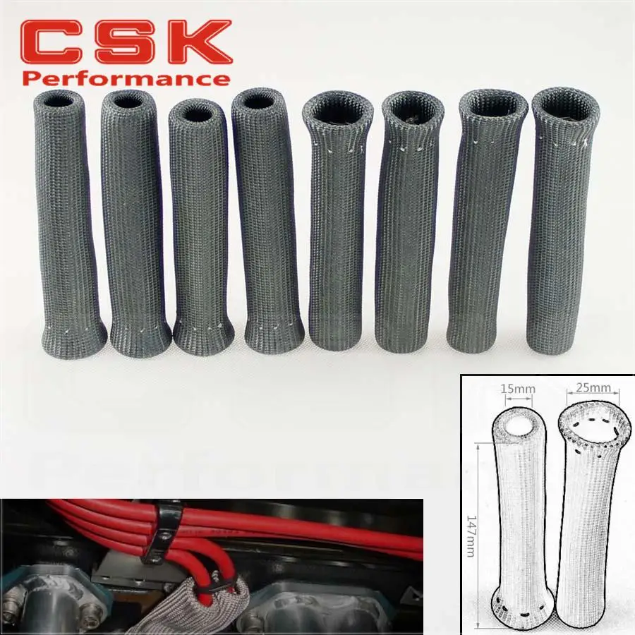 8 PC SPARK PLUG WIRE INSULATOR PROTECTOR SHIELD BOOT SLEEVE Sleeving 1