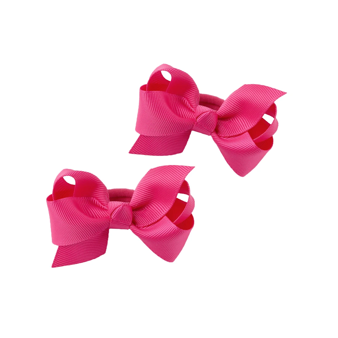 

1 Pair/2pcs Mini Hairbows Hair Bows With Elastic Hair Towel Bands Handmade Girls Ponytail Holder