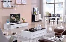 CJTV006 Minimalist Modern living room furniture Tempered glass surface TV stand cabinet coffee tea table furniture set