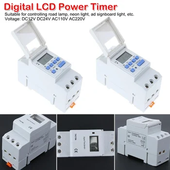 

AC/DC 220V 110V Digital LCD Power Timer Programmable Time Switch Relay 16A temporizador with Din Rail
