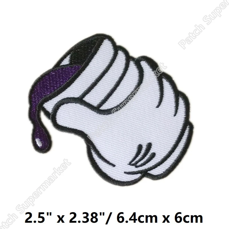 

HAND WITH PURPLE DRANK DRINK SYRUP LEAN emoji Embroidered iron on patches for clothing applique badge emblem Cosplay DIY