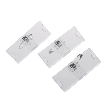 

Safetypin Clear Hard Plastic Name Tag Clip Holder 3 Pcs